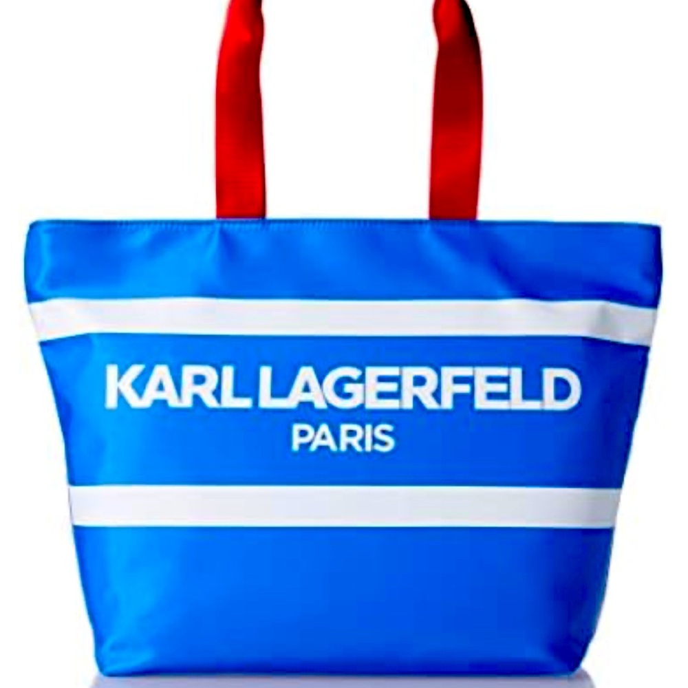 NWT KARL LAGERFELD PARIS LARGE BLUE TOTE BAG
